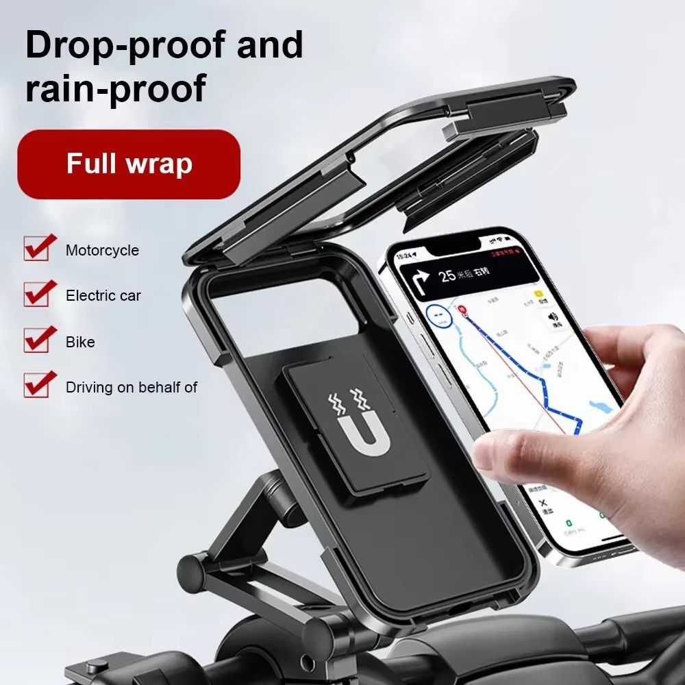 Waterproof Motorcycle Phone Mount 360deg Swivel GPS Holder For Secure Navigation 6