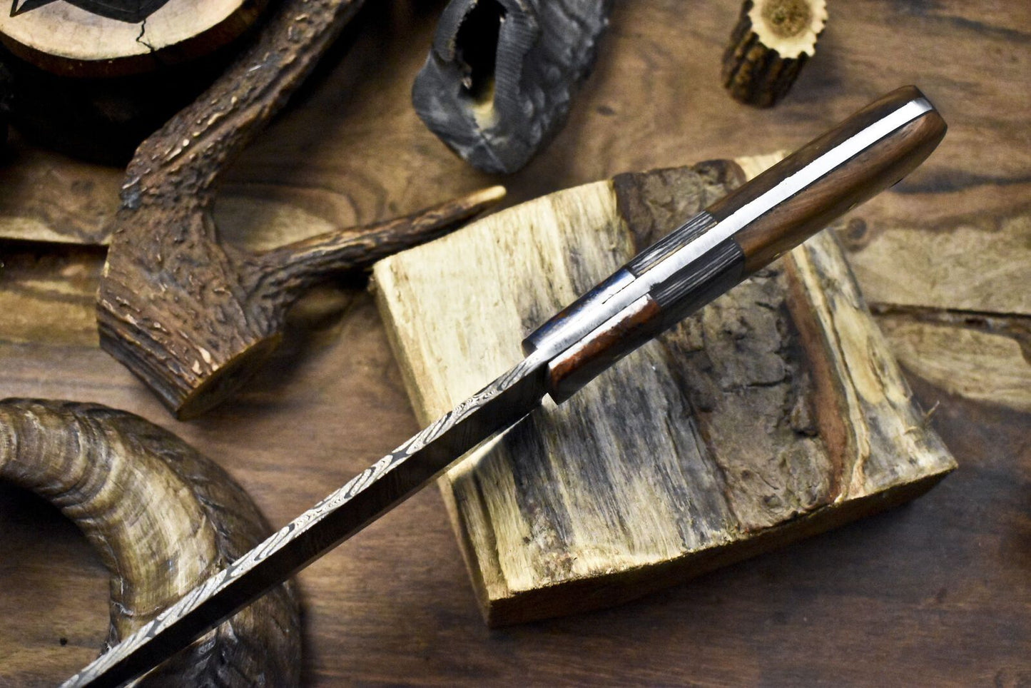 Handmade Twist Damascus Chef Knife Hard Wood Handle Micarta Bolster 13 Hunting Kitchen Knife 1