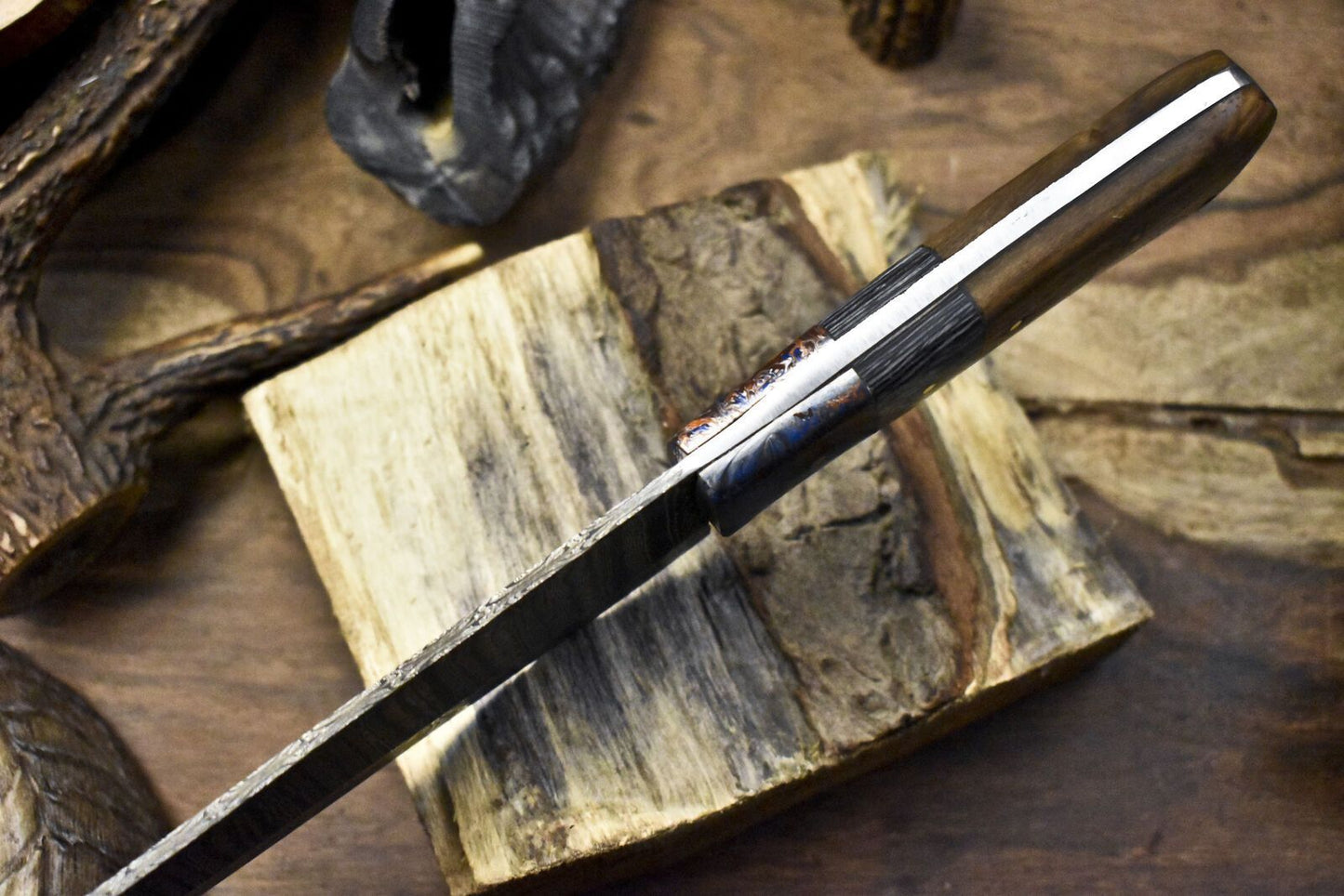 13 Handmade Damascus Chef Knife Twist Pattern Micarta Bolster Kitchen Hunting Knife 2