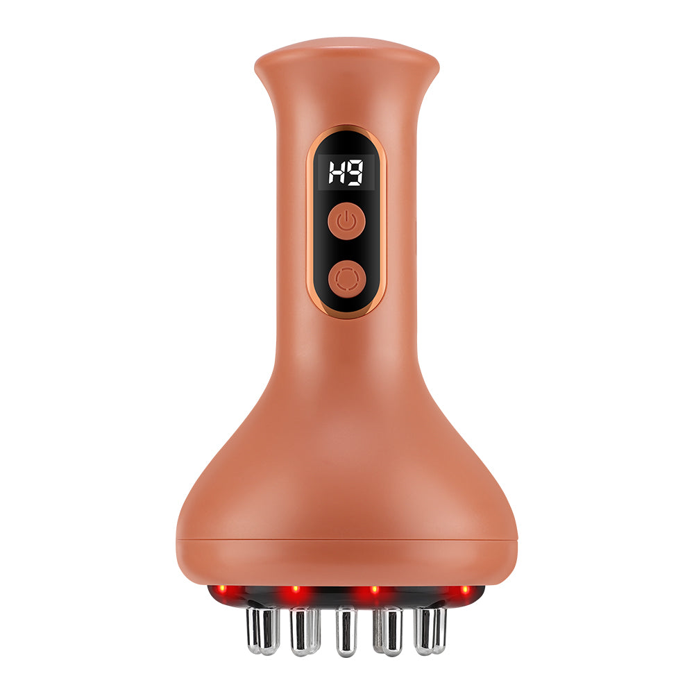 Microcurrent Vibration Hot Compress, Electric Meridian Brush, Cupping Massager, Scraping Lymphatic Drainage Fat Burner