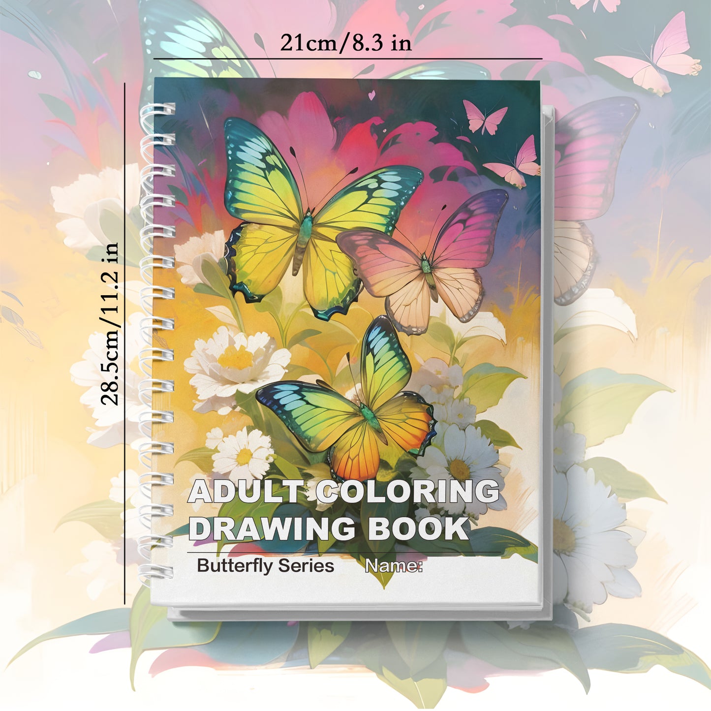 Butterfly Theme Adult Coloring Book, with Thick Paper Quality, A Warm Hearted Gift for Relaxation