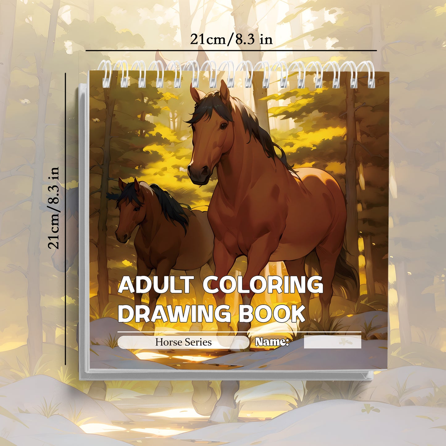 Innovative and Imaginative Adult Coloring Book, Horse Themed with Thick Paper, A Great Holiday Gift for Friends