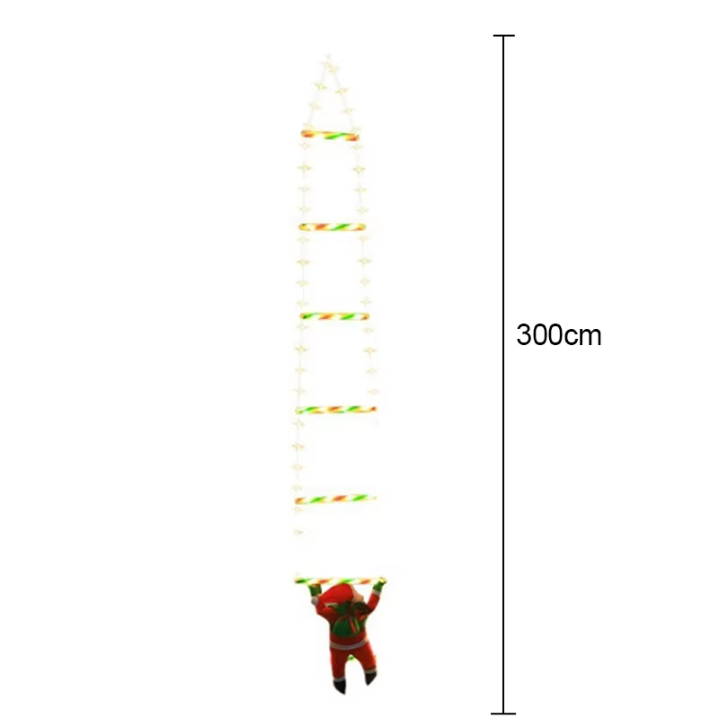 Climbing Santa LED Ladder Lights 1 PlugIn Fairy Christmas Decoration Warm WhiteMulticolor 8 Modes 6