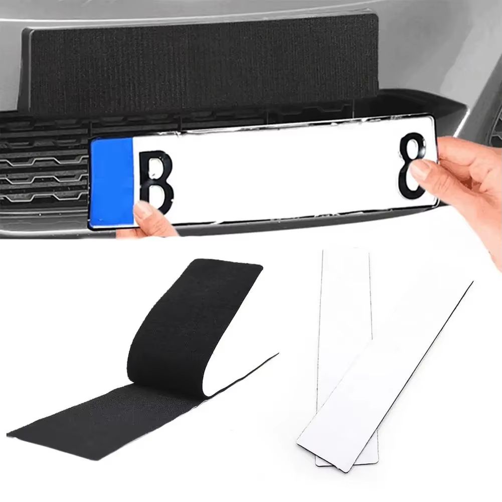 UltraSlim Frameless Adhesive License Plate Holder Kit 4Pack Universal 5