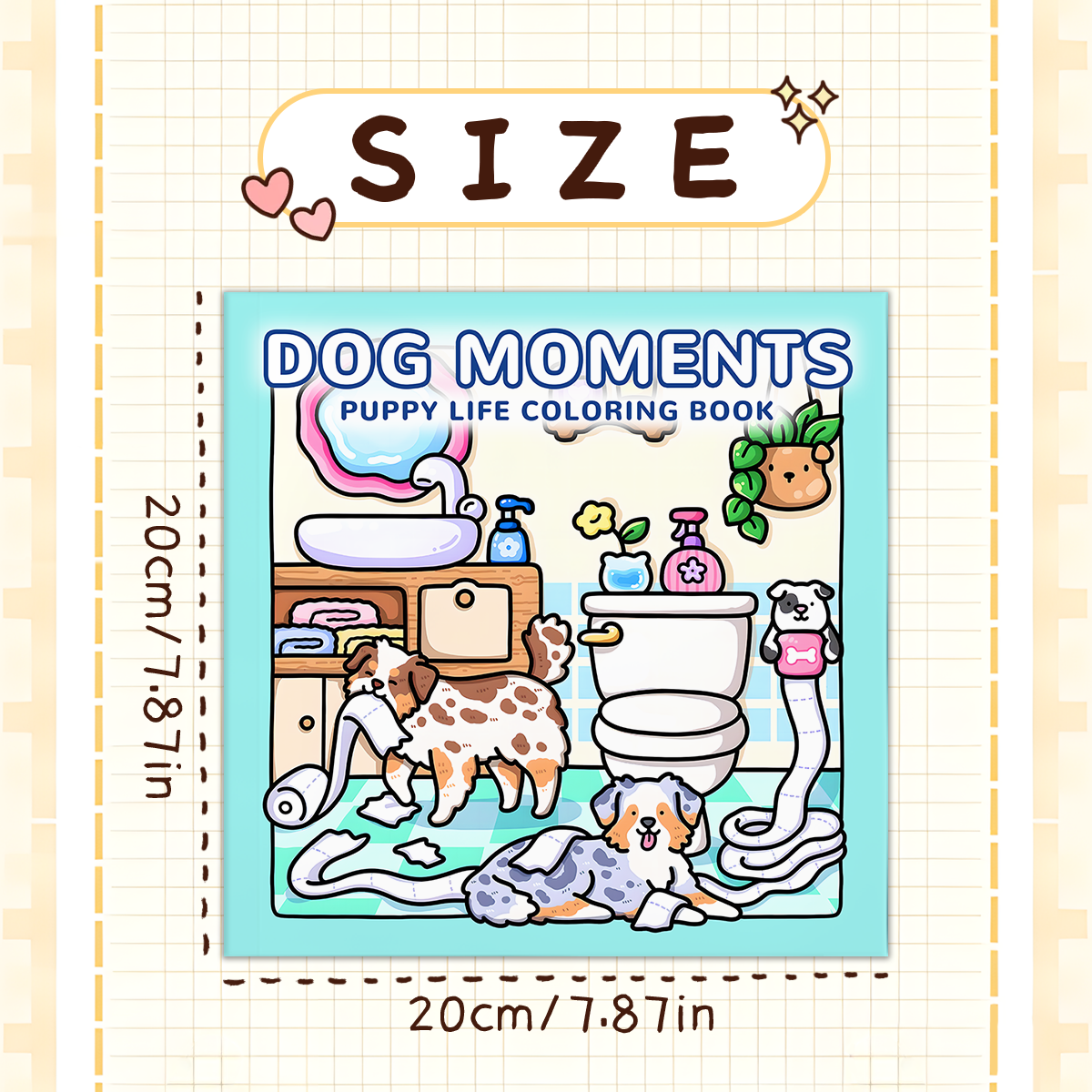 Dog Moments Colouring Book, PUPPY LIFE Scenes for Adult Stress Relief, Kids Educational Toys, Painting Drawing Book