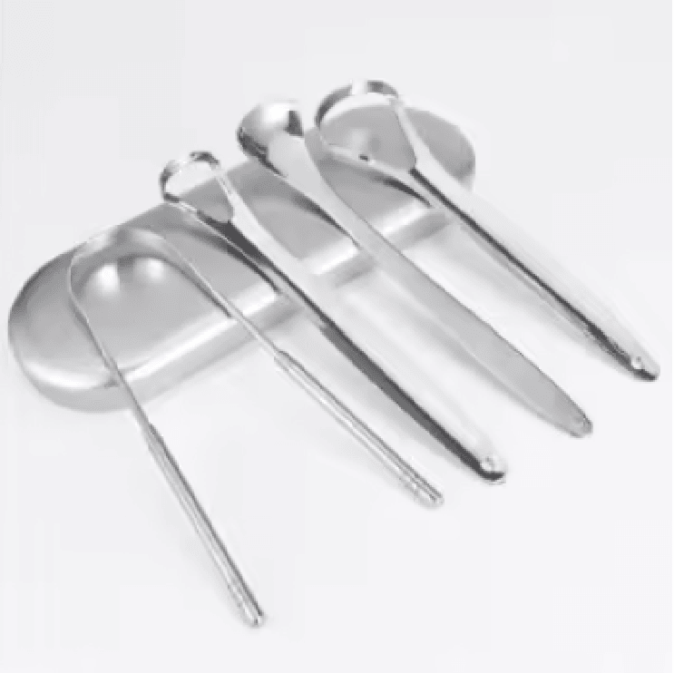 PureSteel Metal Tongue Scraper Cleaner Set 8