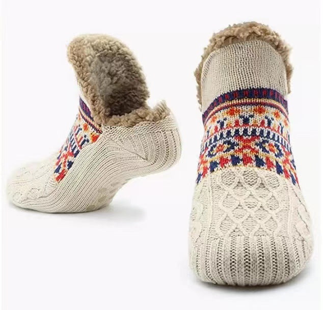 Non Slip Winter Floor Socks Super Warm Velvet Boot Slippers Unisex Snow Sleep Socks For Home Wear 14