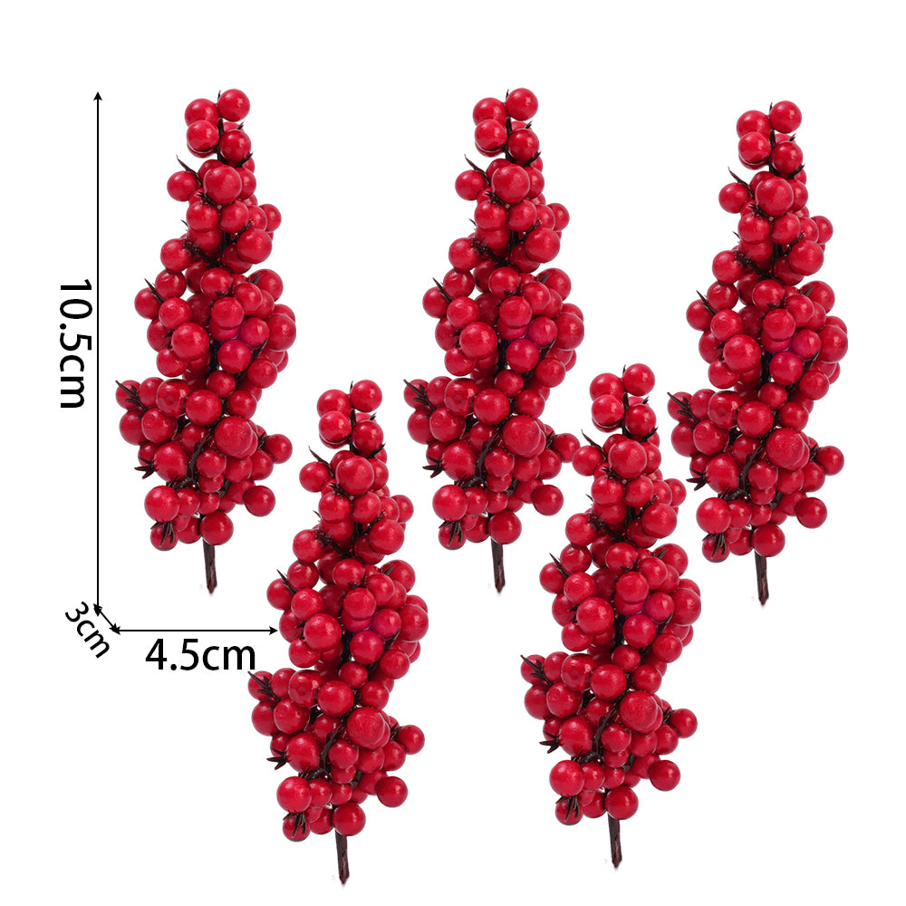 Cherry Stamen For Home Decor Christmas Decoration Red Berry Branches Wedding Wreath Flowers Accesso 7
