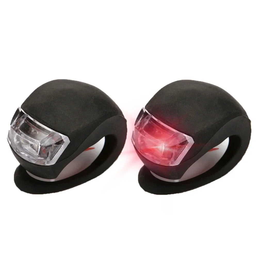 Waterproof Silicone Bike Light Set, Front Bicycle Head Lamp, Rear Taillight Flashlight for Cycling Visibility