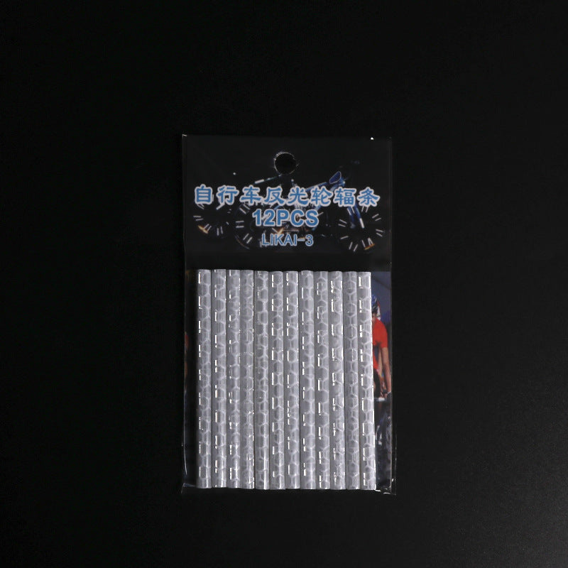 Bicycle Wheel Reflective Stickers Bag Spoke Tube Strips DIY Cycling Reflector Safety Warning Light 9