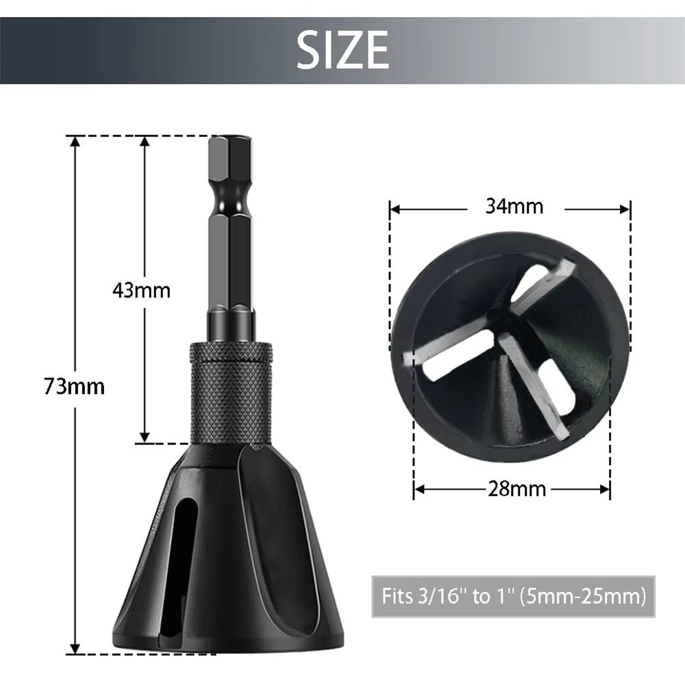 JUSTINLAU Tungsten Steel Chamfer Deburring Tool Precision Burr Removal For Screws Rods Bolts 7