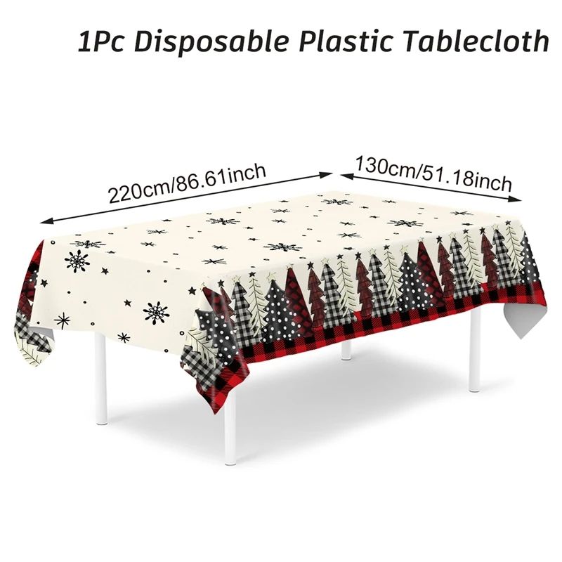 Merry Christmas Decors For Home Santa Claus Elk Deer Tablecloth Navidad Natal Table Cover New Year 8