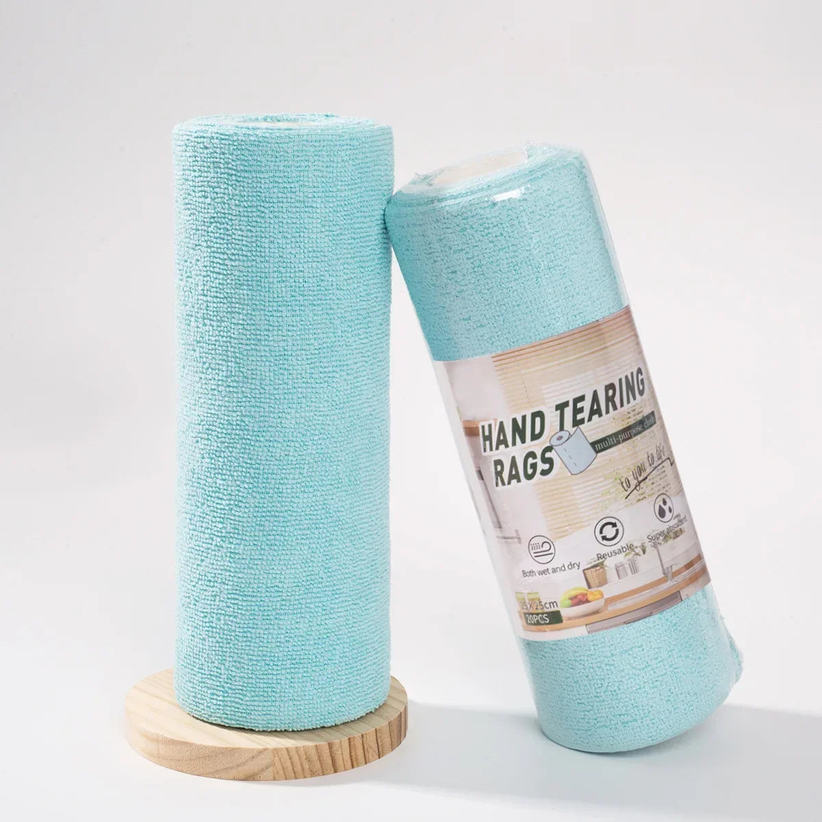 Reusable Washable Towels, Disposable Dish Rag Roll, Microfiber Cloths for Kitchen, Hand Tear Cleaning Wipes Set