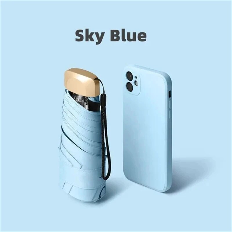Pocket Rain Umbrella Mini Sun Umbrella Sun Shade Parasol Capsule Vinyl Folding UV Ultraviolet Prote 13