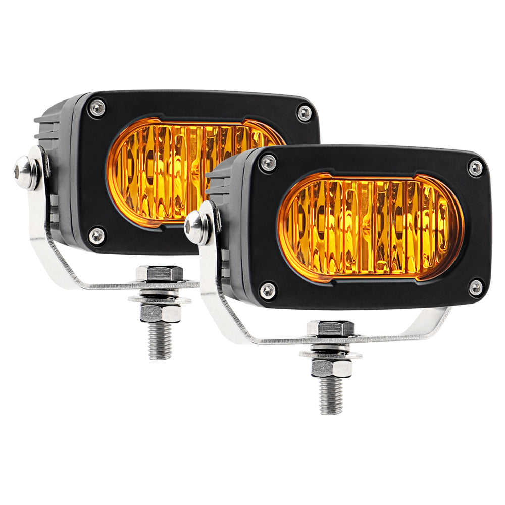 Amber LED Pods Lights, Yellow Driving Foglight Spot Beam for Truck, Motorcycle, ATV, UTV, SUV, Boat, Tractor