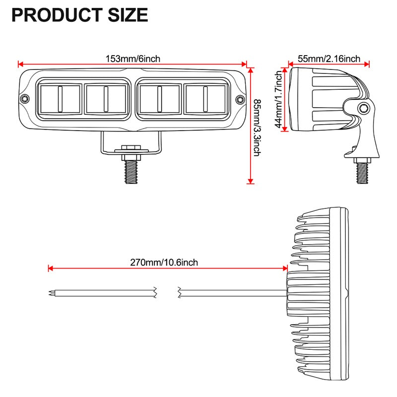 Offroad LED Bar LED Work Light Bar For Truck ATV SUV Tractor Driving Fog Lamp 4