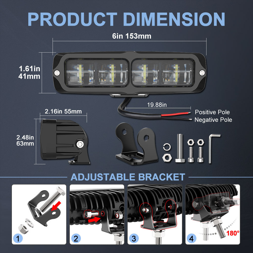 Motorcycle Fog Lights LED Light Bar Offroad Driving Running Work Light For ATV SUV Tractor Truck 4