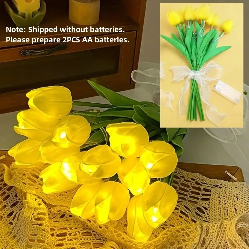 LED Light Tulip Bouquet Artificial Flower Lamp For Home Decoration 8