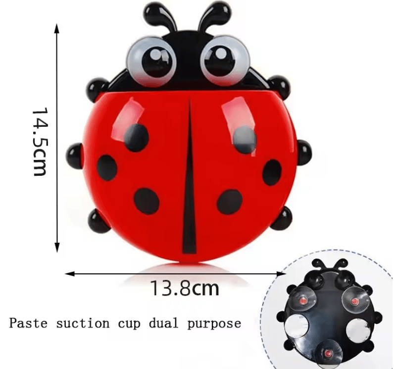 BugBrite Ladybug Toothbrush Holder Set 3