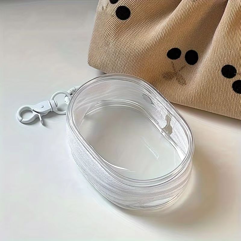 ClearTech Mini Transparent Zipper Pouch Compact Organizer For Earphones Chargers Accessories 8