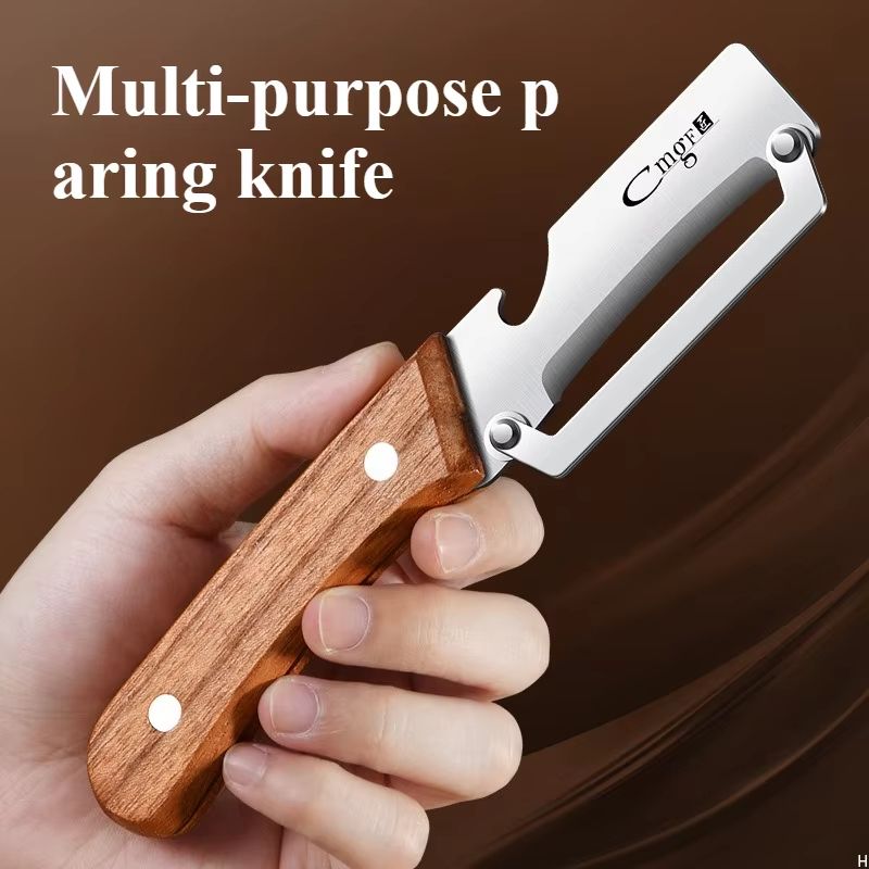EverSharp WoodHandle Stainless Steel Peeler Durable And Smooth Operation For Fruits Vegetables 7