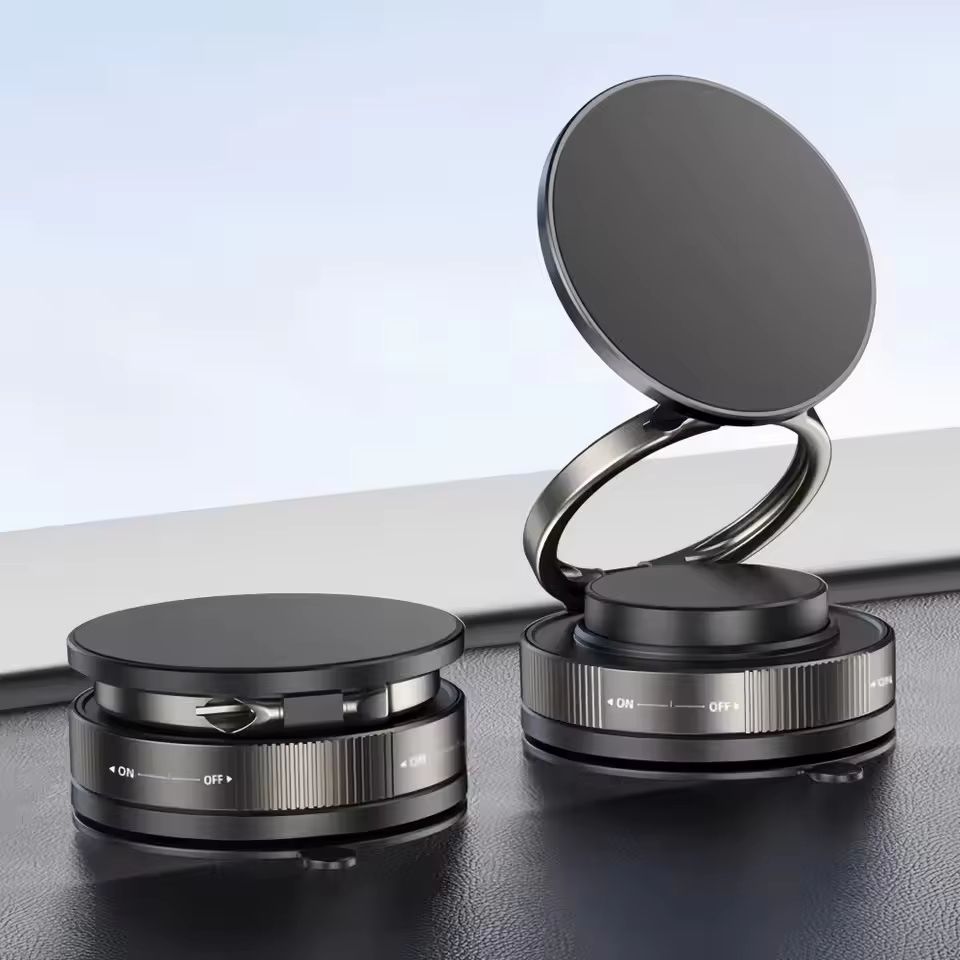 360 Rotating Magnetic Vacuum Car Phone Mount Premium SuctionCup Holder With Strong Magnetic Adsorp 7