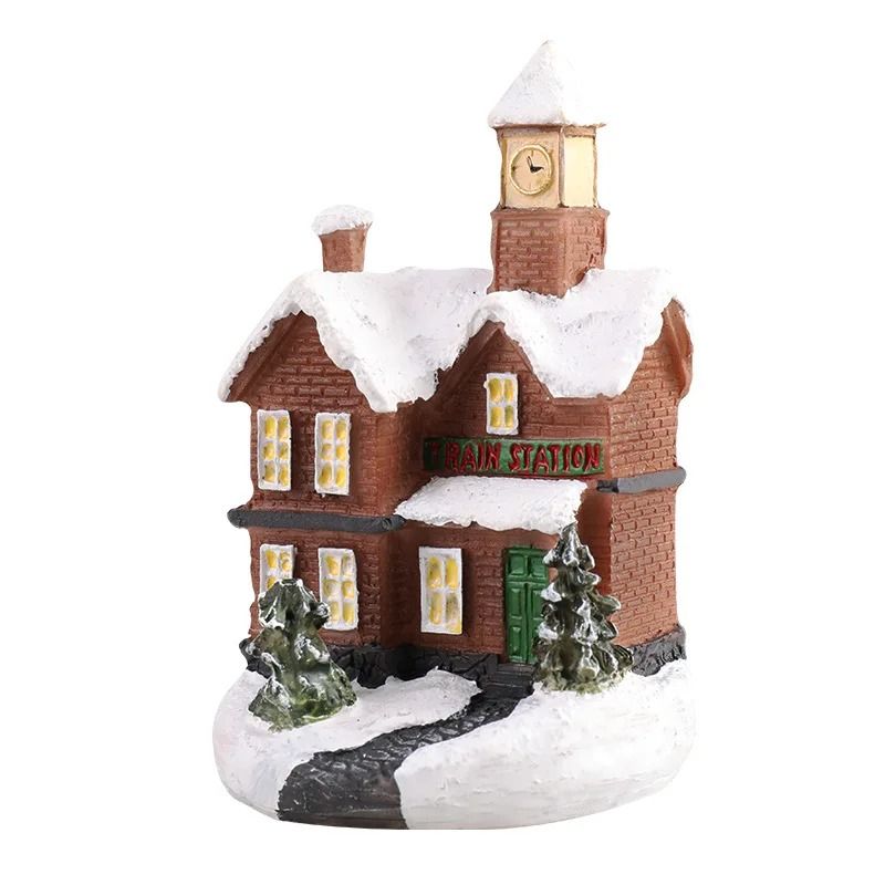 Christmas House Night Light Ornament Battery Operated Holiday Home Decor 18