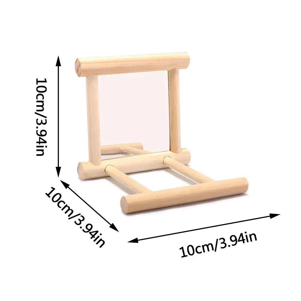 Wooden Cloud Ladder Bird Toy With Mirror Stand 5