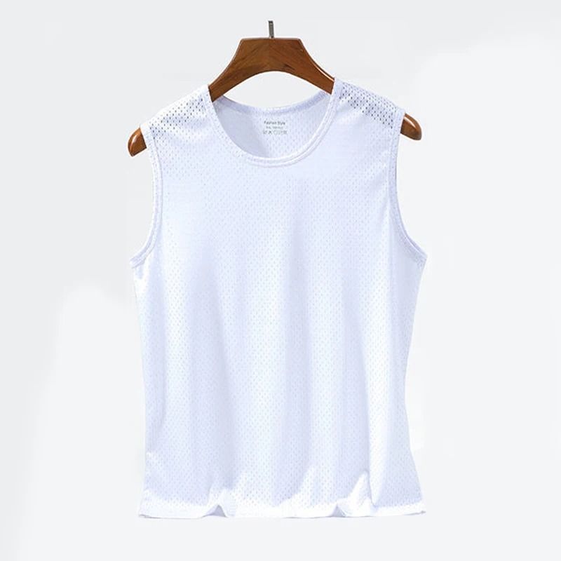 Men Mesh Tank Top Fitness Sleeveless Shirt Breathable Gym Vest 15