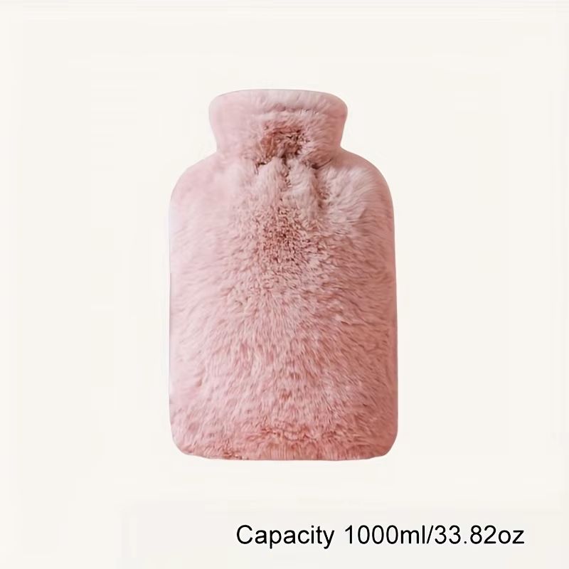 1L2L PVC Plush Hot Water Bottle LeakProof LargeCapacity Bed Abdomen Warmer With Soft Cover For Cr 9