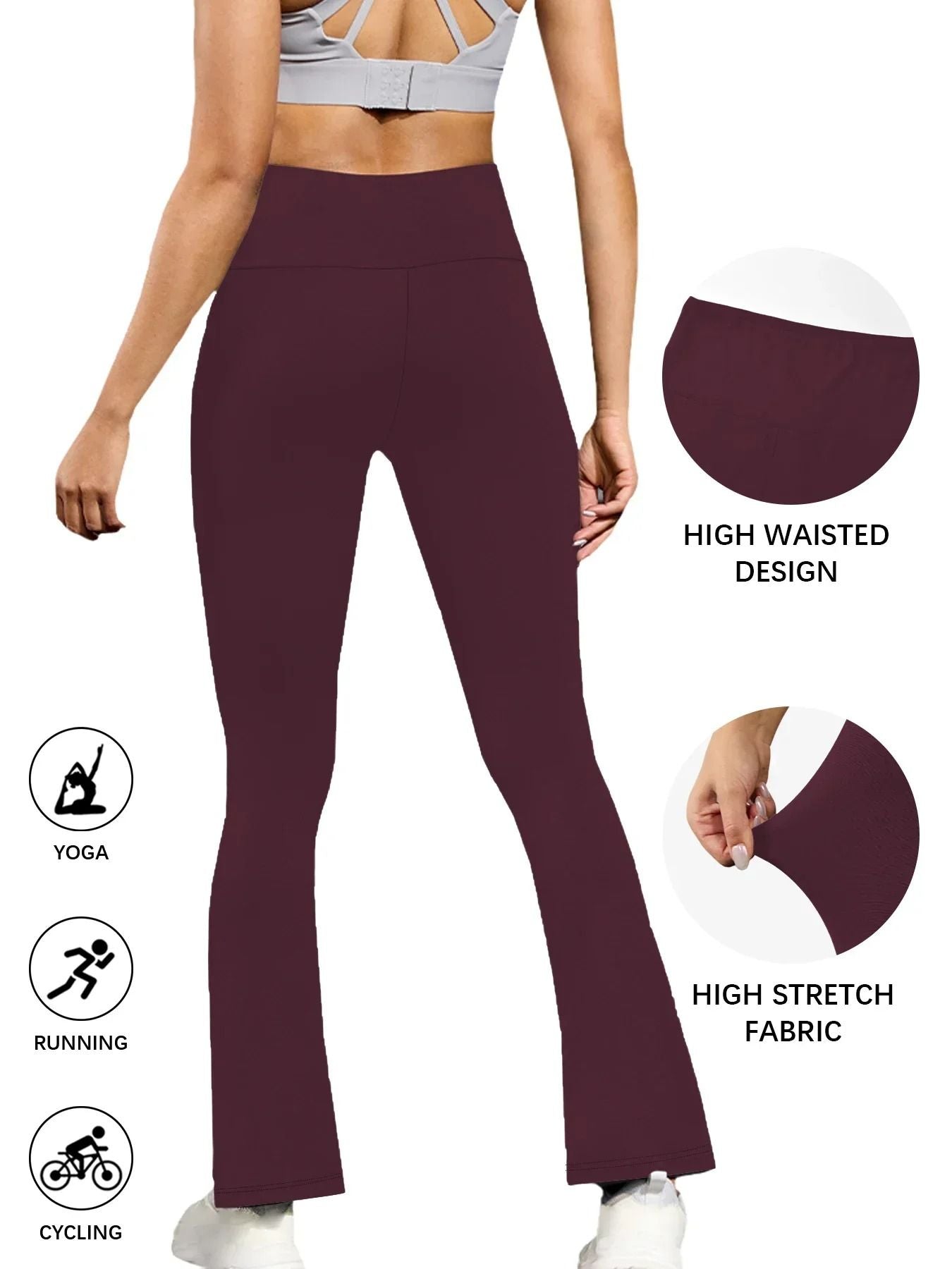Womens High Waisted Flare Yoga Pants Super Soft Bell Bottom Leggings With Tummy Control 14