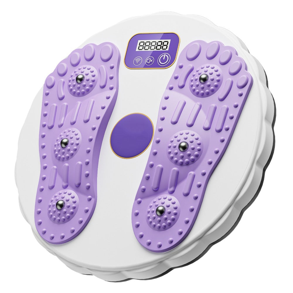 Rotatable Assist Fitness Slim Machine, Electronic LCD Display Waist Disc, Non Slip Base, Weight Loss Foot Massage Board