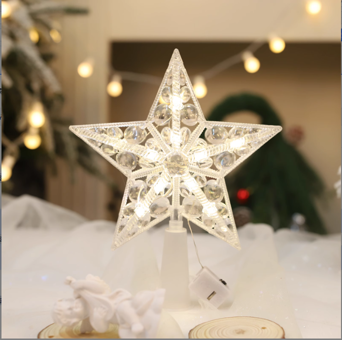 Christmas Glowing Star Ornament Hanging Tree Pendant Festive Home Room Decor Navidad New Year Gifts 8