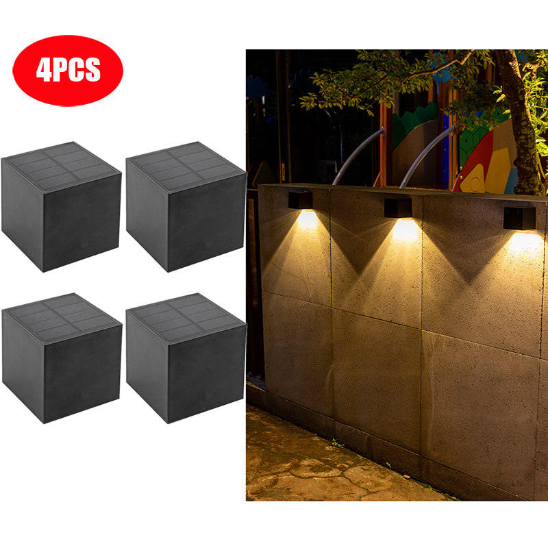 LED Solar Light Outdoor Garden, Square Wall Lamp, Outdoor Courtyard Garden Fence Lighting Wall Decoration Lamp