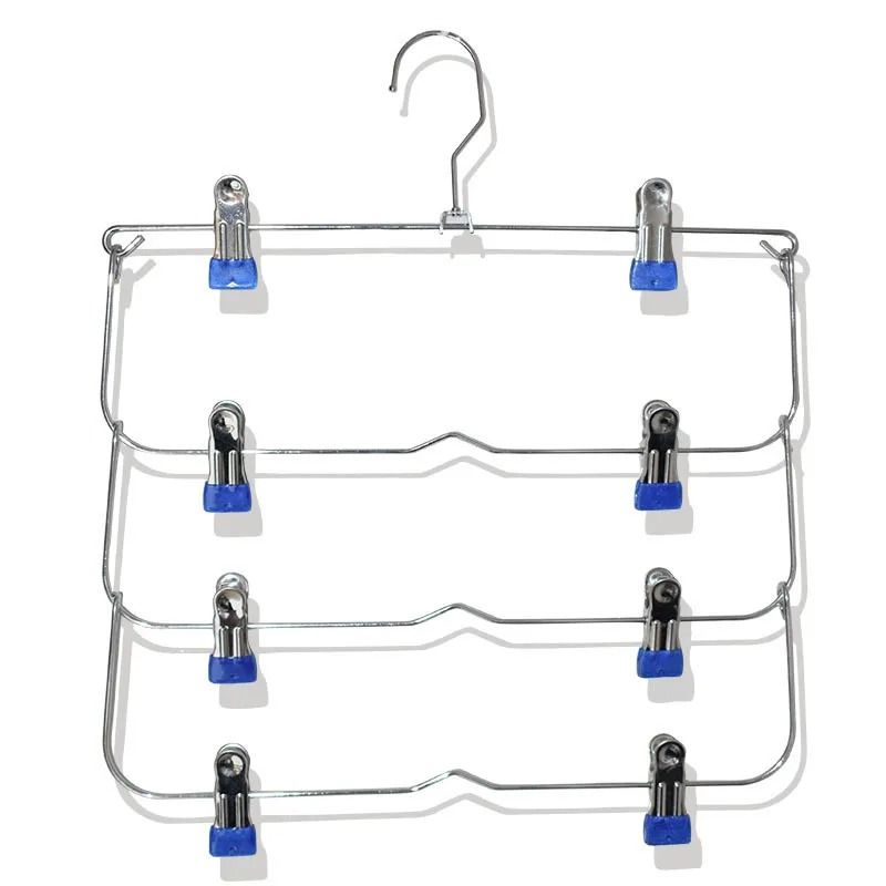 Multi Functional Home Non Slip Metal Pants Rack Stainless Steel Hanger Storage Skirt Rack 9