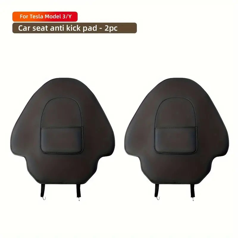 Leather Car Seat Back Protector for Tesla Y, Anti Kick Mat, Full Seat Cover Anti Scratch Pad, Premium Car Interior