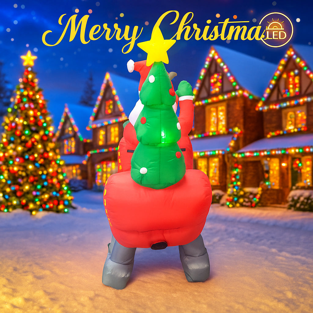 Inflatable Santa Sleigh Reindeer Giant Christmas Decoration Holiday DIY Party LED Lights Yard And H 3