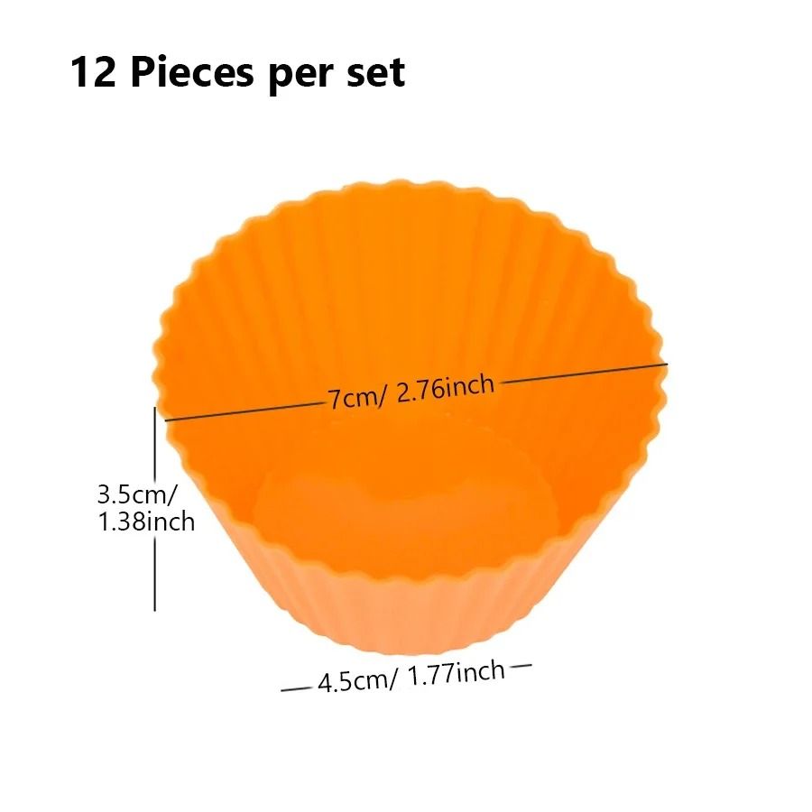 Silicone Cupcake Baking Mold Set 12 Pieces Reusable Muffin Cups 5