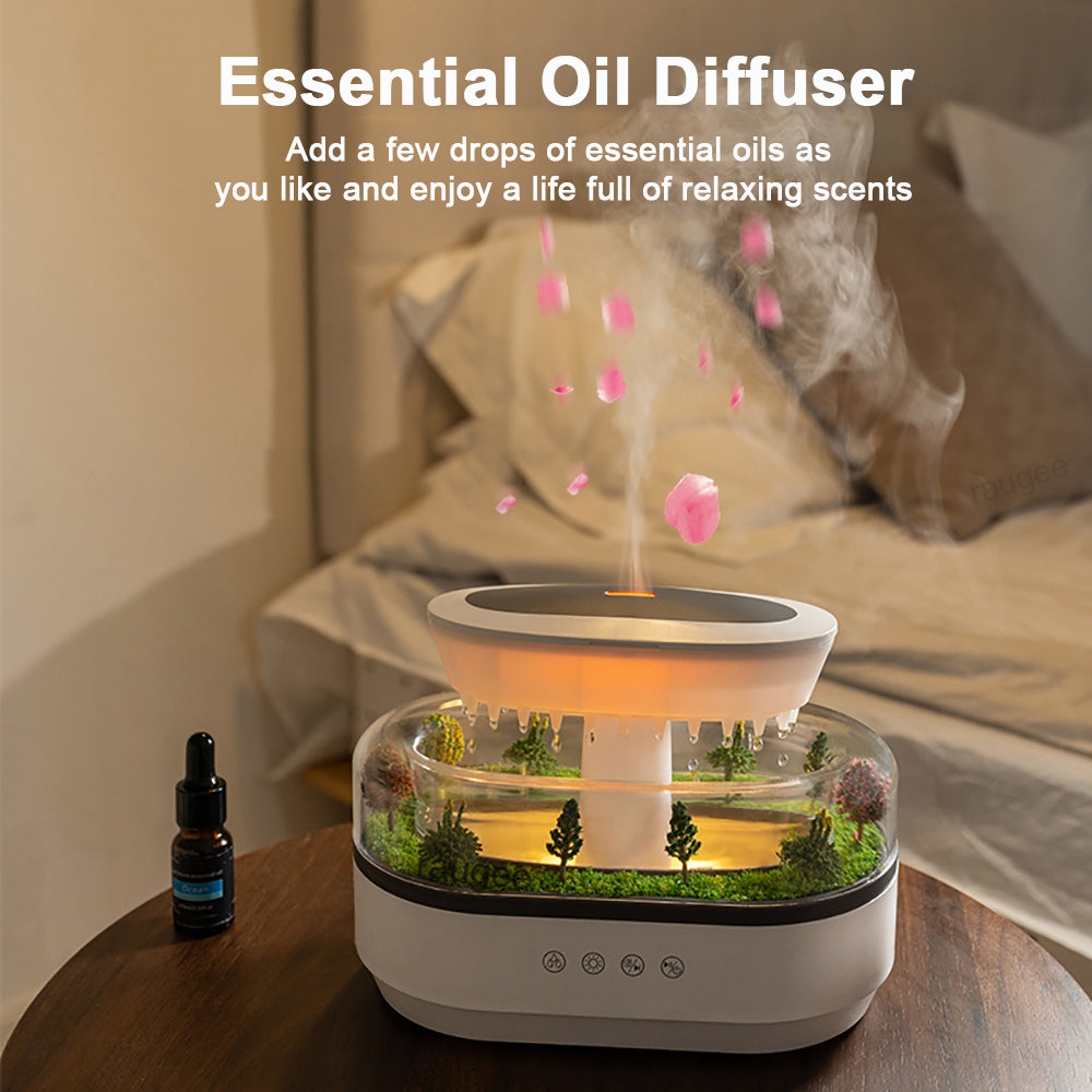 Aroma Humidifier Ultrasonic Air Diffuser Raindrop Essential Oil Home Fragrance Colourful Light Whit 5