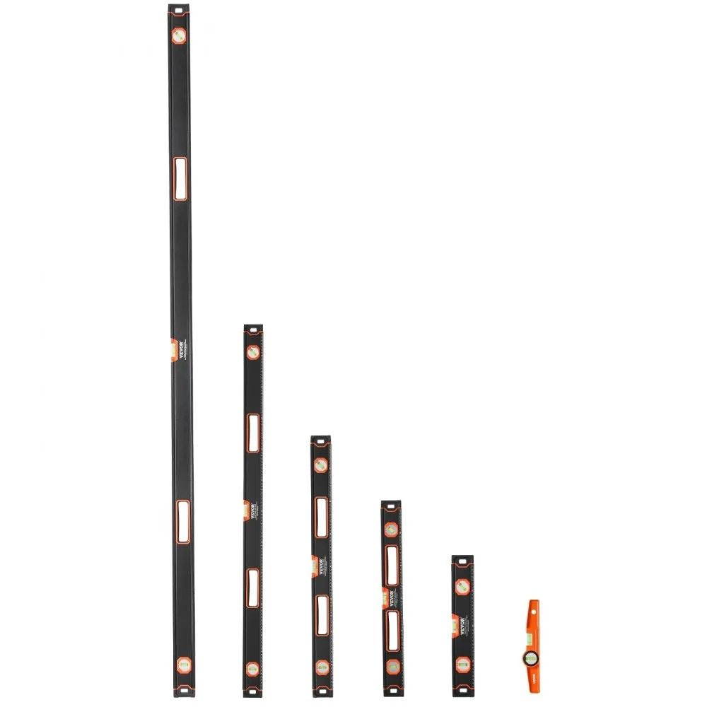 Box Levels Set Torpedo Level Bubble Vials Ruler ShockProof Aluminum Alloy Magnetic Leveler Tool SAE 10