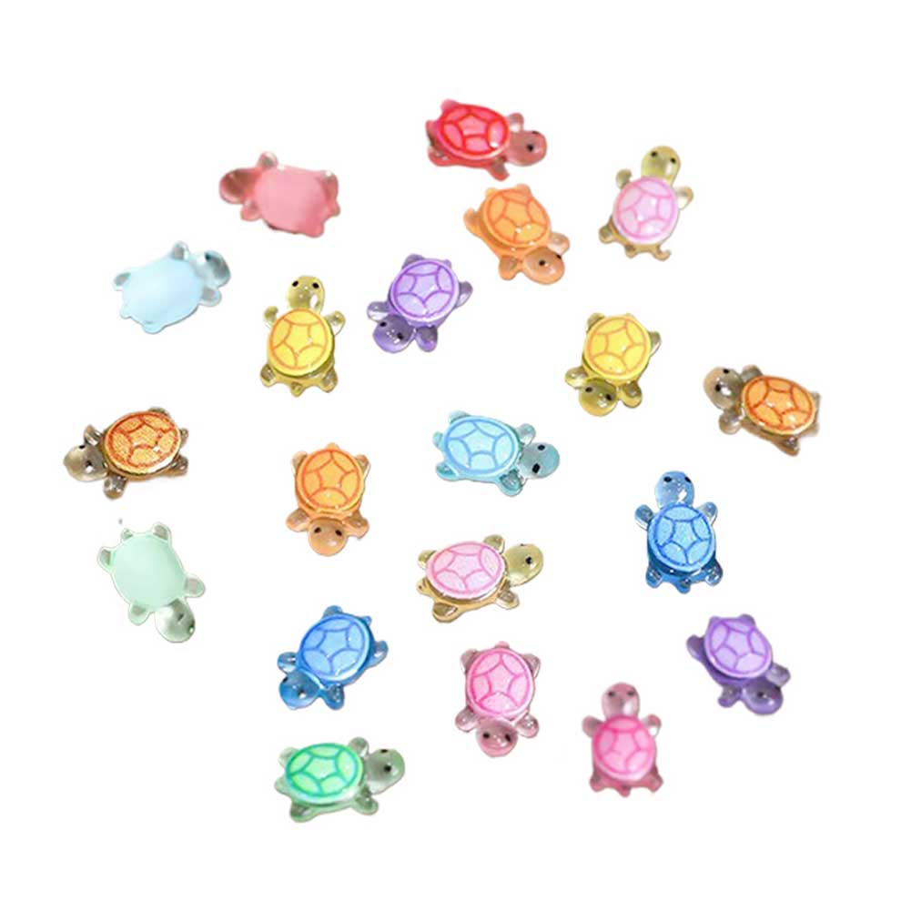 100Pcs Mini Resin Turtles Tiny Realistic Turtles Night Glow Figurines Small Acrylic Animals For Mic 3