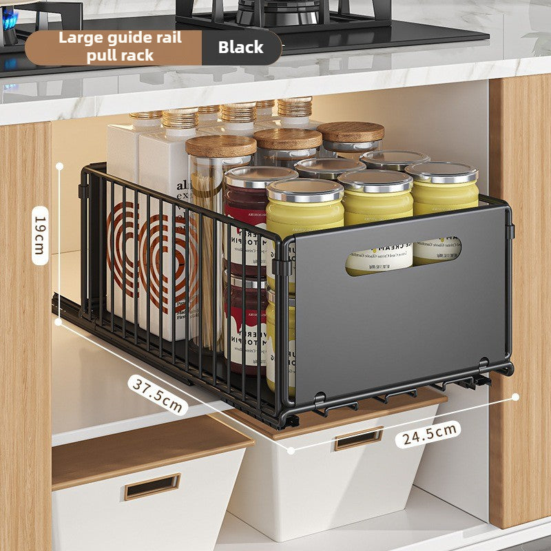 Kitchen Storage Rack Pullout Storage Box Home Seasoning Rack Deep Cabinet Storage Internal Basket 7