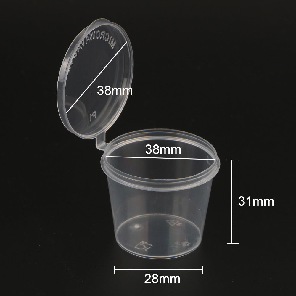 Lids, Kitchen Organiser, Disposable Sauce Pot, Small Sauce Container Box, Plastic Clear, Chutney, Chilli Sauce Cups