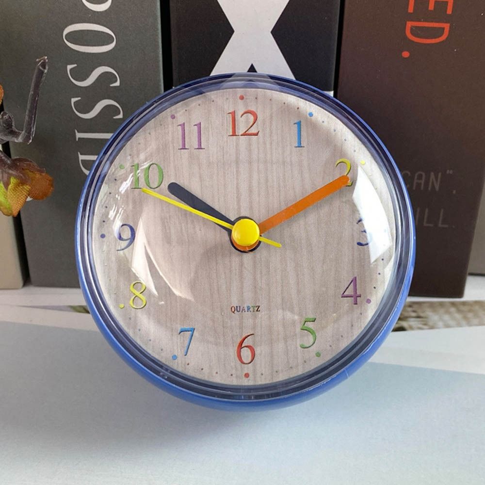 Mini Sucker Wall Clock, Waterproof Bathroom Clock, Anti Fog Quartz Clock for Kitchen Toilet Table