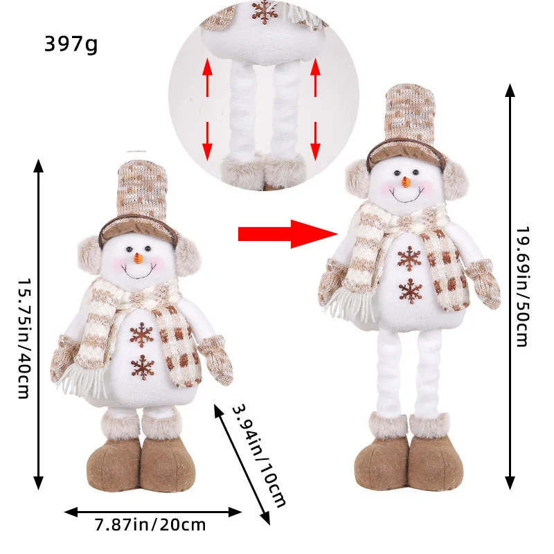 Knit Deer Santa Claus Christmas Decorations Factory Doll Expandable Figurine Window Scene Arrangeme 7