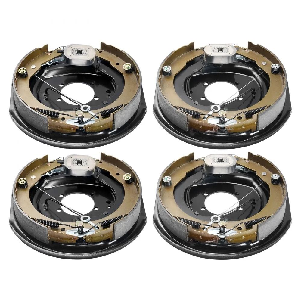 Electric Trailer Brake SelfAdjusting Pairs Brakes Kit For High Lbs Axle Backing Plates Hole Mountin