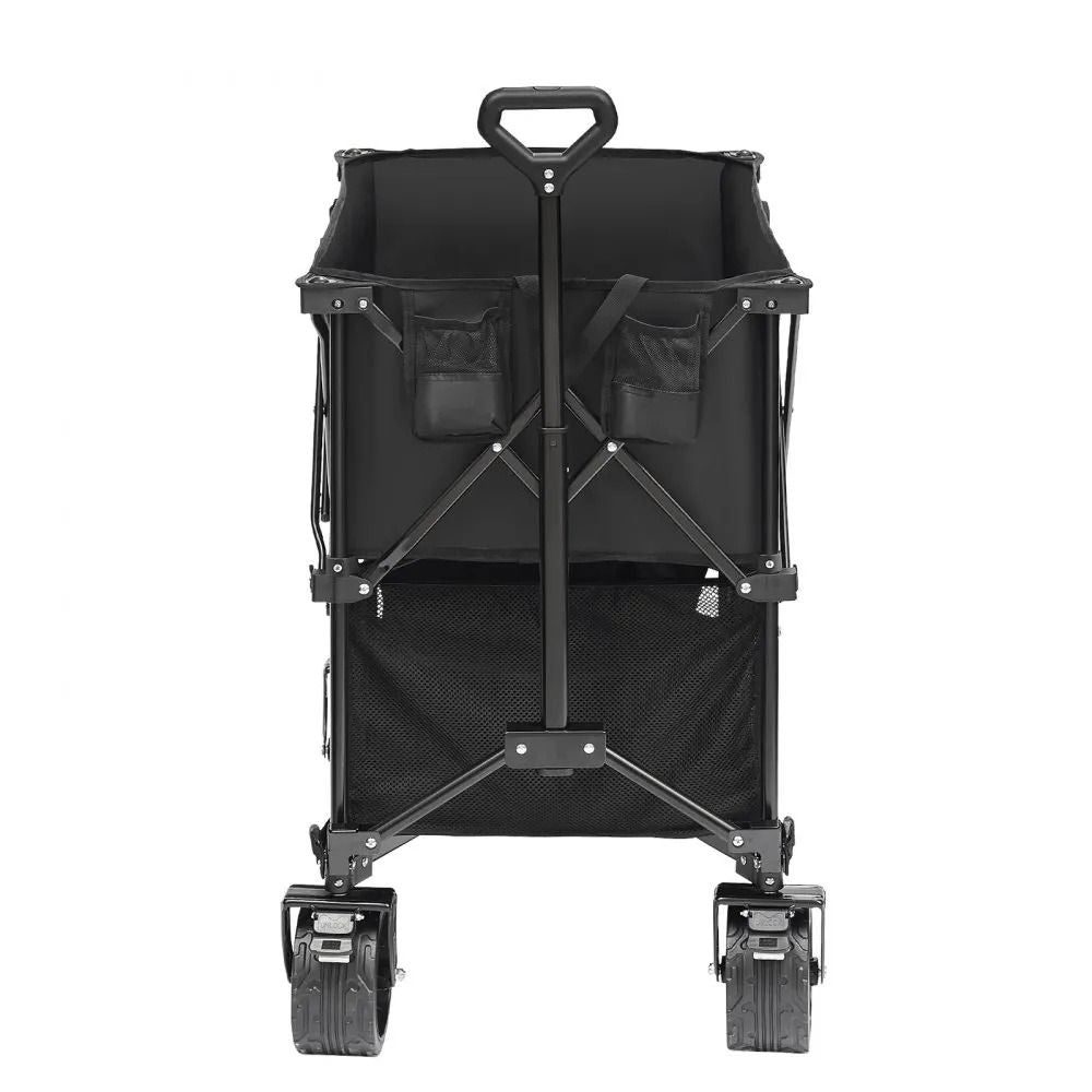 Heavy Duty Folding Wagon Cart Foldable Double Decker Wagon With All Terrain Wheels Collapsible Wago 10