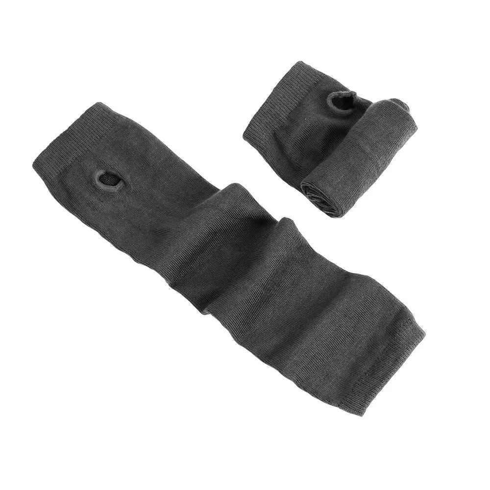 StreetTune Stripe Fingerless Arm Warmers Knitted Elbow Mittens For Men Women 11