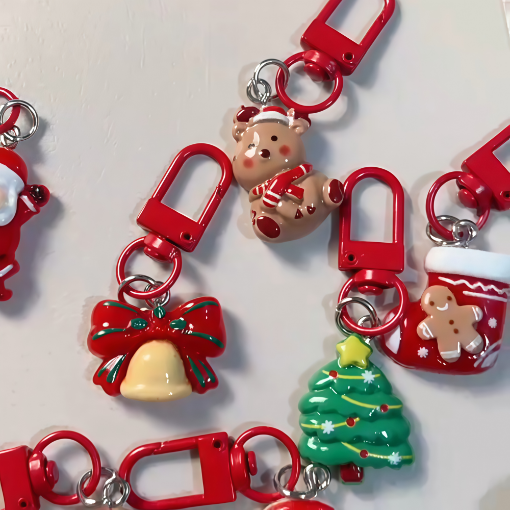 Cute Cartoon Elk Santa Keychain, Christmas Party Birthday Gift, New Year Wedding Carnival Commemoration, Spring Festival