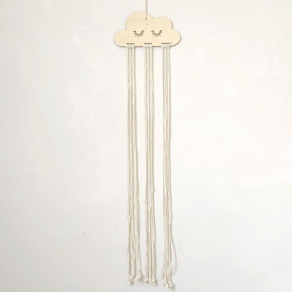 Jewelry Hairpin Bow Storage Tool, EW Solid Wood Clouds Model, Stylish Display Rack